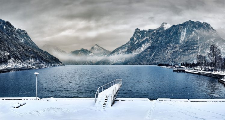nature, Water, Snow, Trees HD Wallpaper Desktop Background
