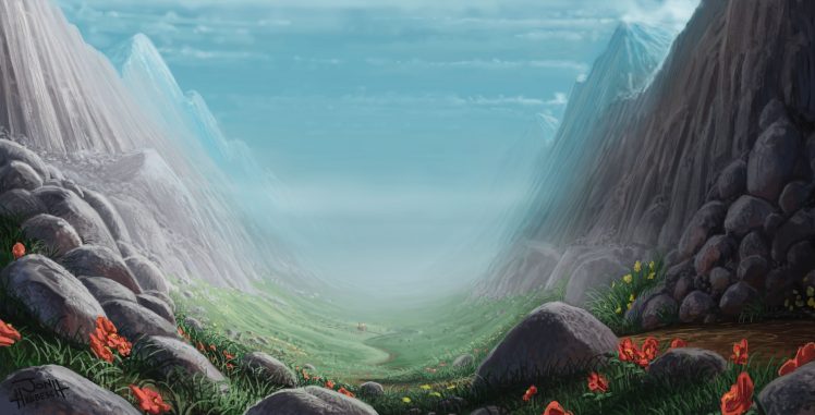 artwork, Mountains, Landscape HD Wallpaper Desktop Background