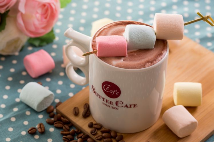 marshmallows, Cup, Food HD Wallpaper Desktop Background