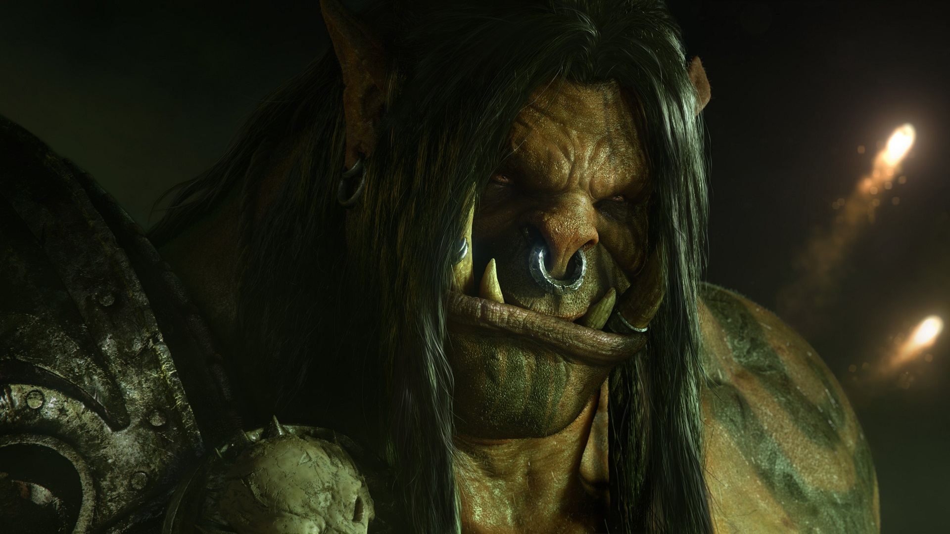 orcs, Long hair, Video games, Warcraft, World of Warcraft, Orc, Grommash hellscream, Nose rings Wallpaper