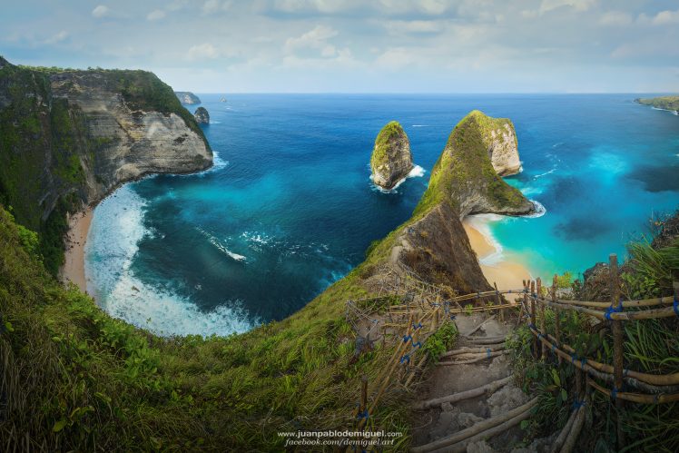 Juan Pablo de Miguel, Sea, Horizon, Blue, Green, Nature, Watermarked HD Wallpaper Desktop Background