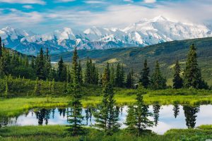 Alaska, Nature, Landscape, Mountains, Water, Reflection, Daylight, Trees