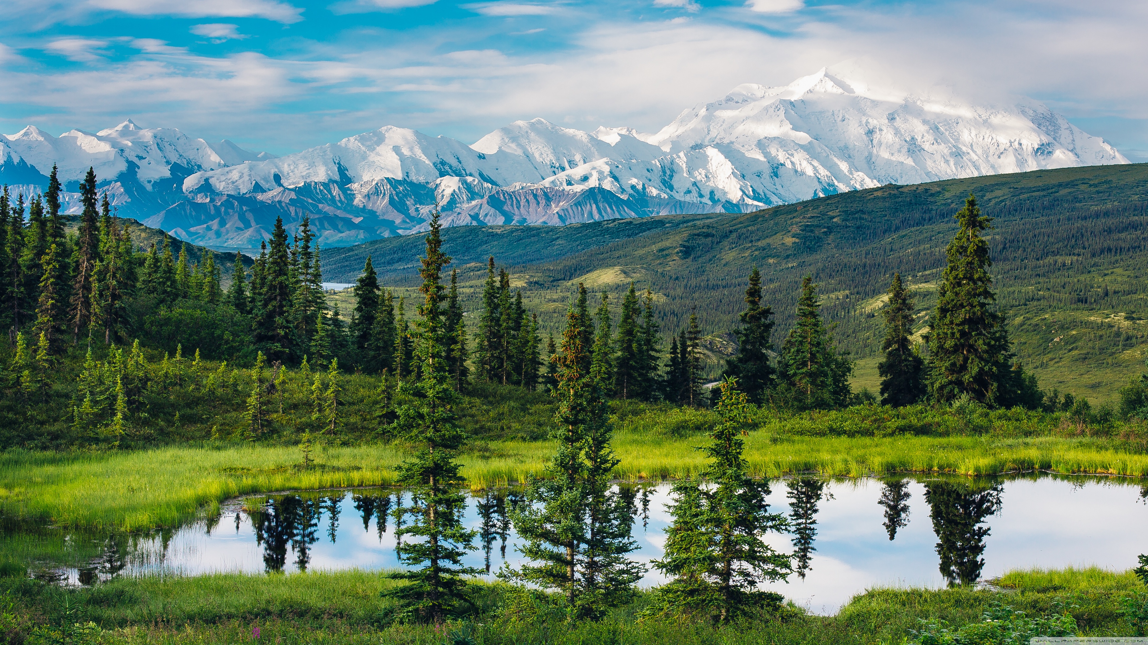 Alaska, Nature, Landscape, Mountains, Water, Reflection, Daylight, Trees Wallpaper