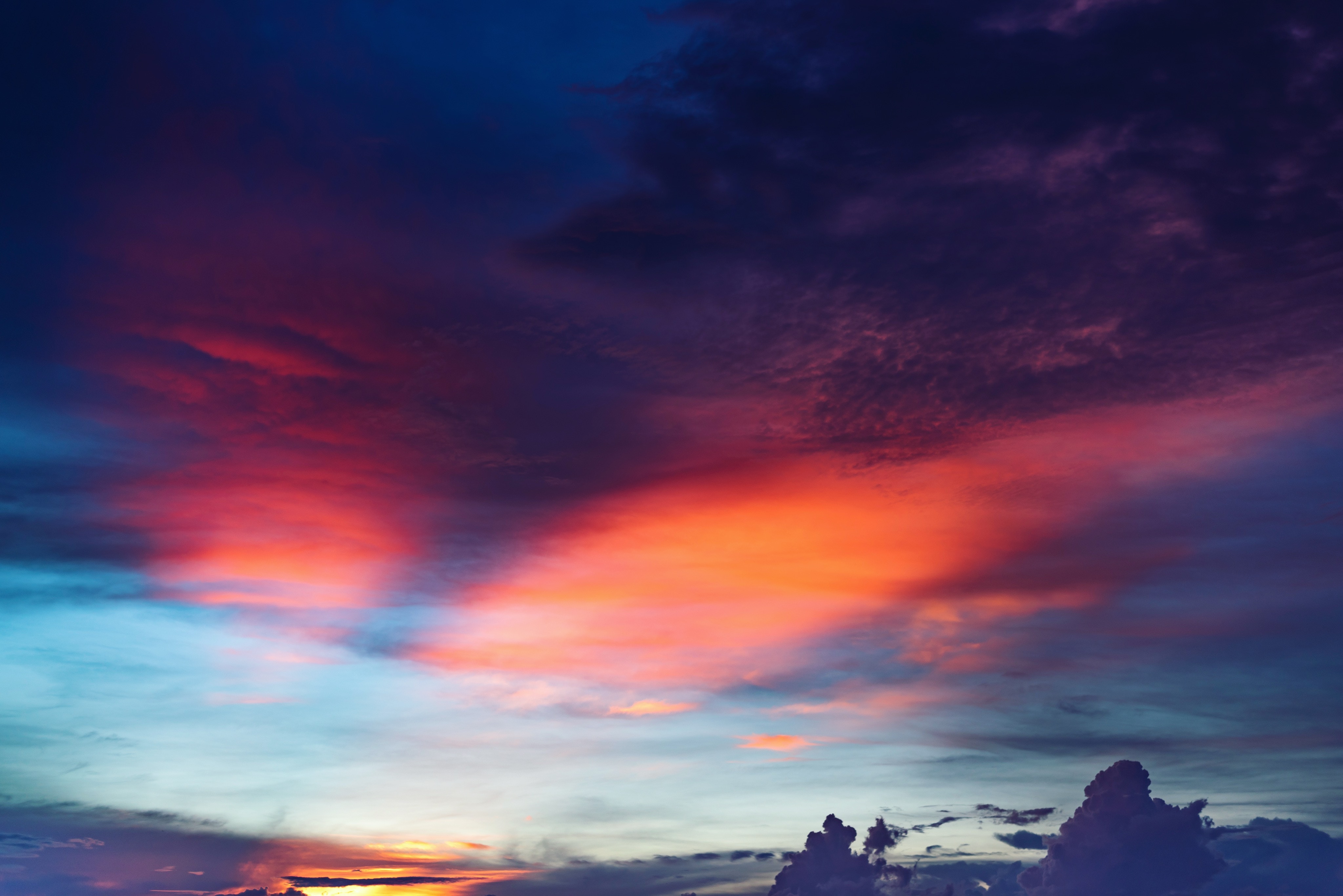 sky, Clouds, Sunset, Mountains, Landscape Wallpaper