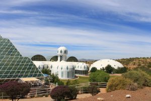 nature, Landscape, Building, Science, Technology, Laboratories, Futuristic, Plants, Clouds, Biosphere 2, Arizona, USA