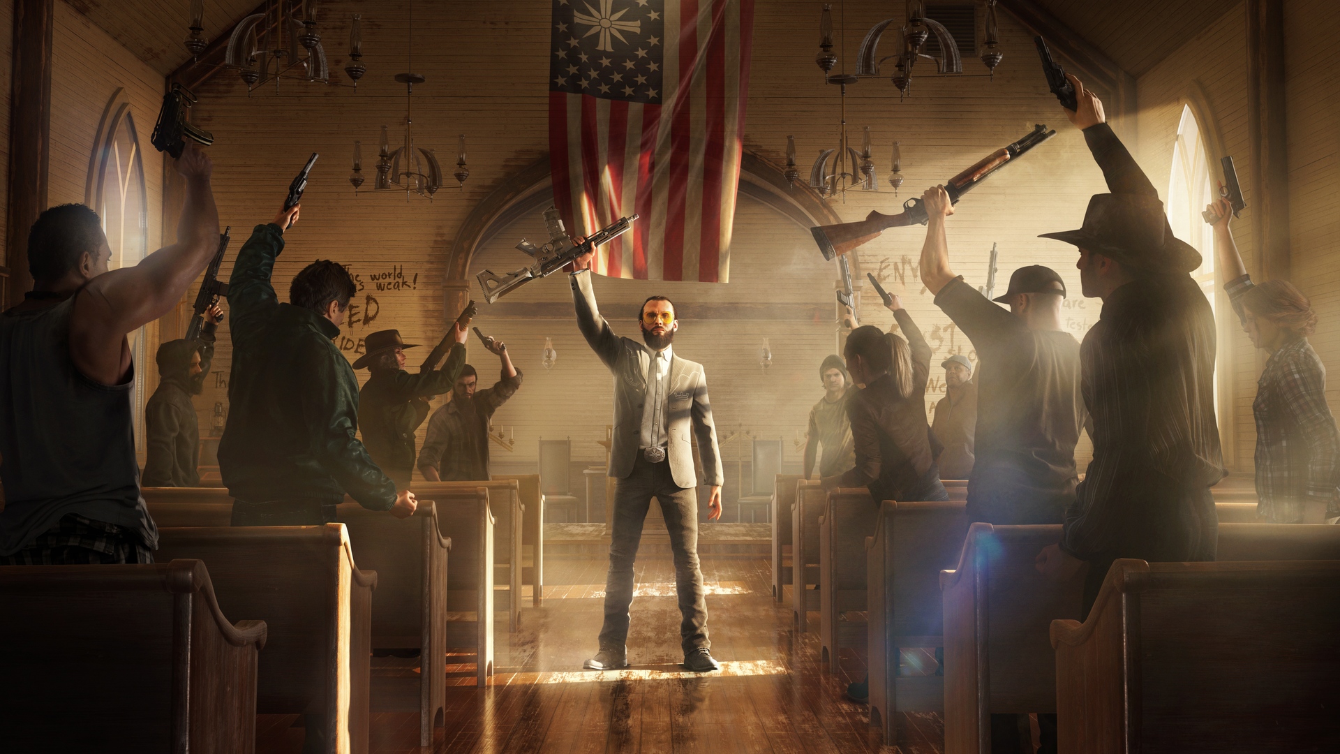 redneck, Video games, Far Cry 5, Church, Religion, USA, Gun Wallpaper