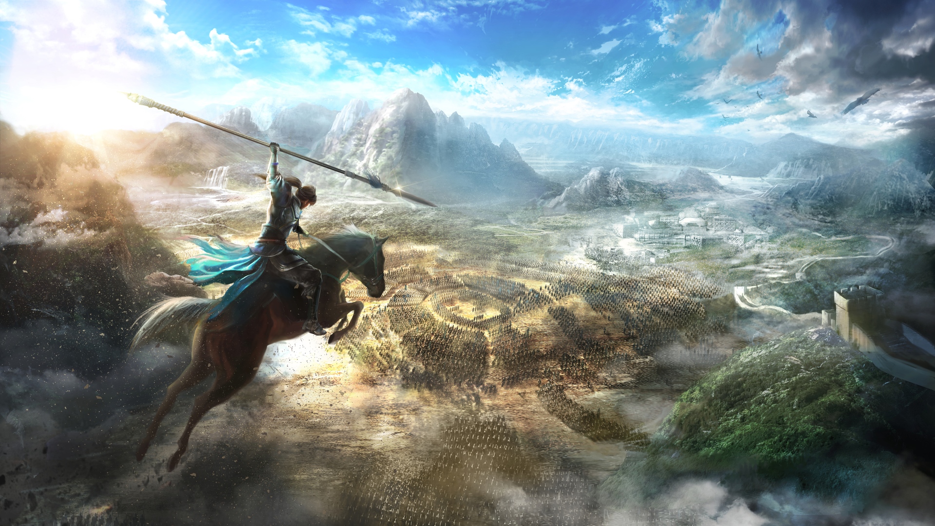video games, Dynasty Warriors, Landscape, Army, Horse, Spear Wallpaper