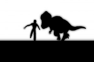 Jurassic Park, T Rex, Silhouette, Monochrome