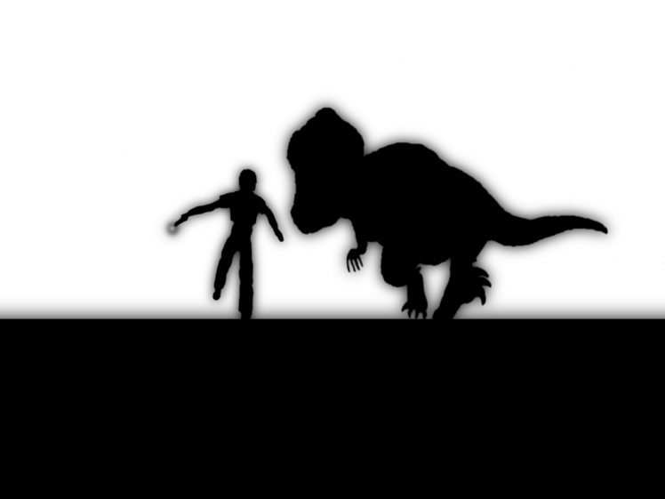 Jurassic Park, T Rex, Silhouette, Monochrome HD Wallpaper Desktop Background