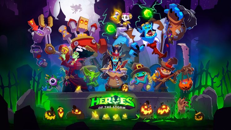 video games, Heroes of the storm, Halloween, Warcraft, Diablo, Cartoon, Artwork, Digital art, Spooky, Pumpkin HD Wallpaper Desktop Background