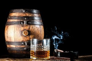 alcohol, Cigars, Smoke, Drinking glass, Barrels