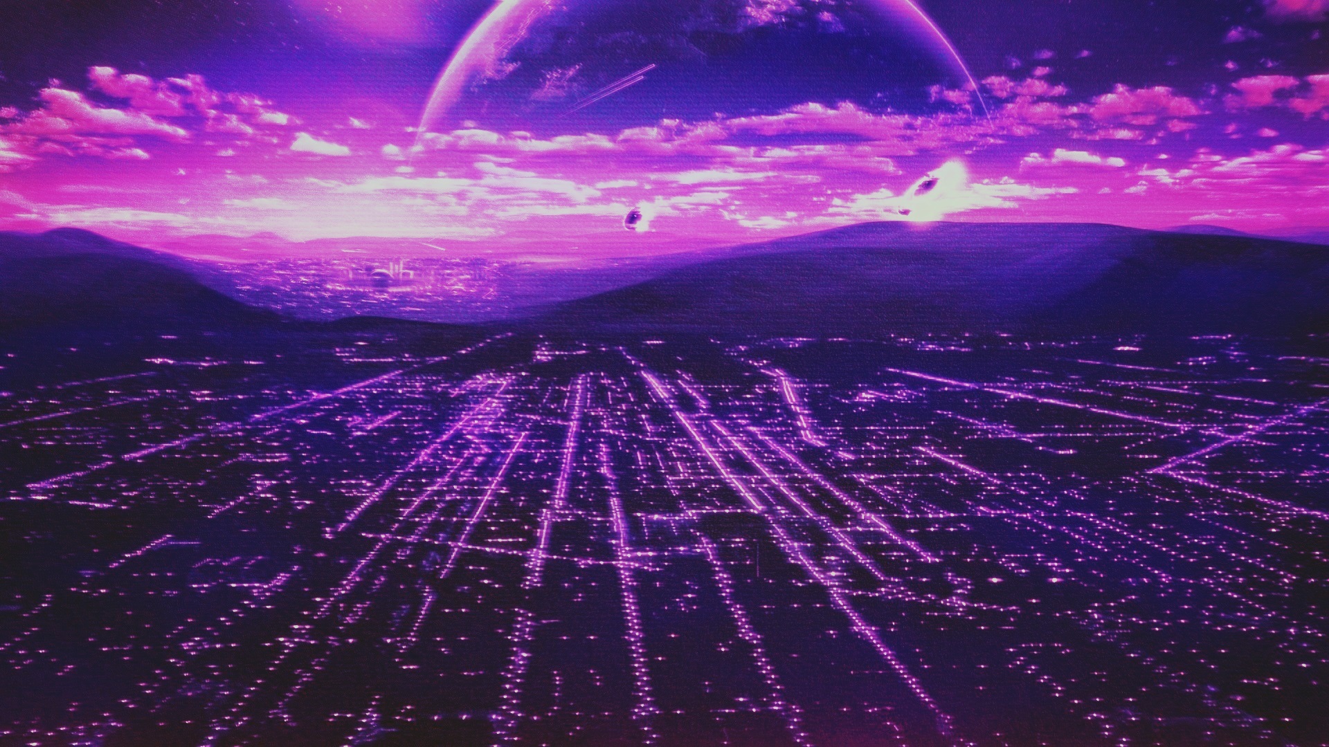 Retro style, Scanlines, City, Planet Wallpapers HD / Desktop and Mobile