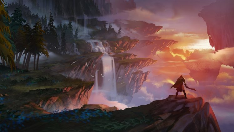 video games, Landscape, Dauntless (VideoGame), Trees, Sunset HD Wallpaper Desktop Background