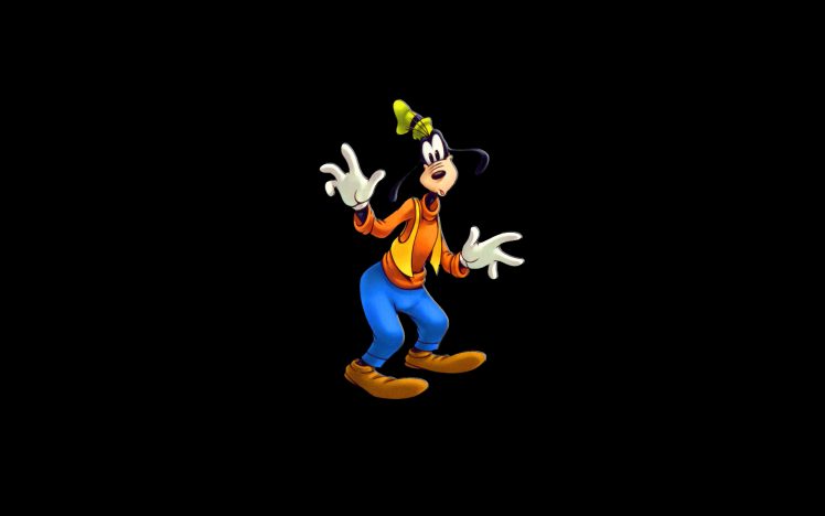 Goofy, Minimalism, Disney, Black background HD Wallpaper Desktop Background