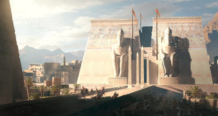 video games, Assassins creed Origins, Egypt, Landscape, Artwork, Digital art, Assassin&039;s Creed: Origins, Assassin&039;s Creed HD Wallpaper Desktop Background