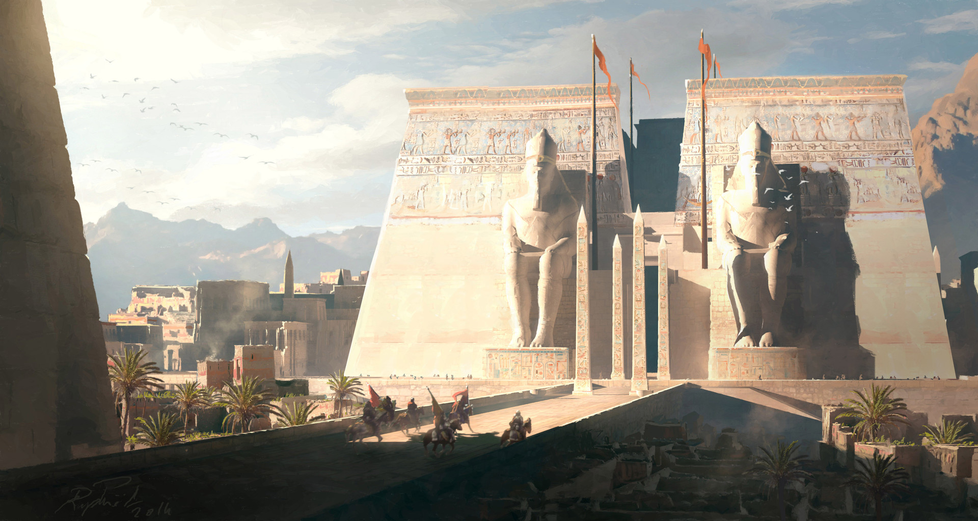 video games, Assassins creed Origins, Egypt, Landscape, Artwork, Digital art, Assassin&039;s Creed: Origins, Assassin&039;s Creed Wallpaper