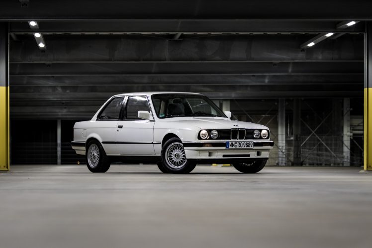 BMW, BMW E30, Old car, Oldtimer, German cars, Lights, White cars, Bmw serie 3 HD Wallpaper Desktop Background