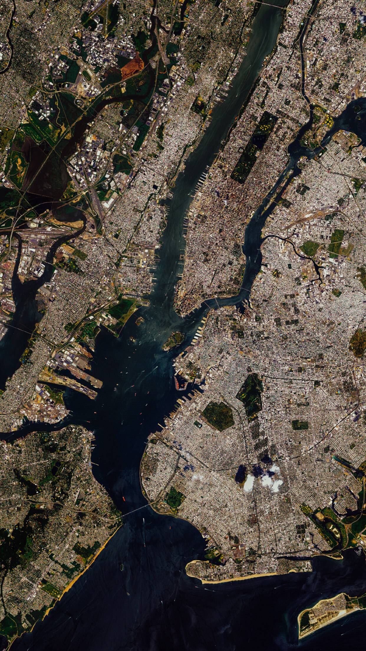 aerial view, Vertical, New York City Wallpaper
