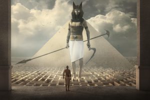 warrior, DOFRESH, Egypt, Illustration, Anubis, Pyramid, Fantasy art, Artwork