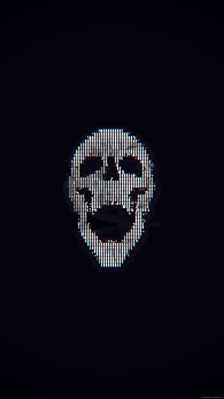 glitch art, Abstract, ASCII art, Skull HD Wallpaper Desktop Background