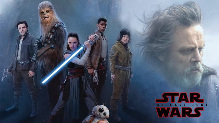 Daisy Ridley, Luke Skywalker, Star Wars: The Last Jedi, Rey (from Star Wars), Lightsaber, Movies HD Wallpaper Desktop Background