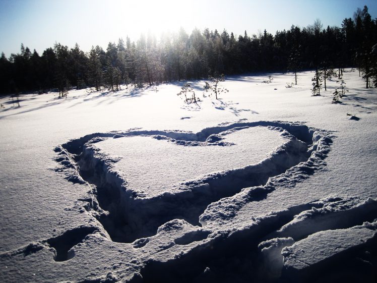 heart, Snow, Love, Landscape HD Wallpaper Desktop Background