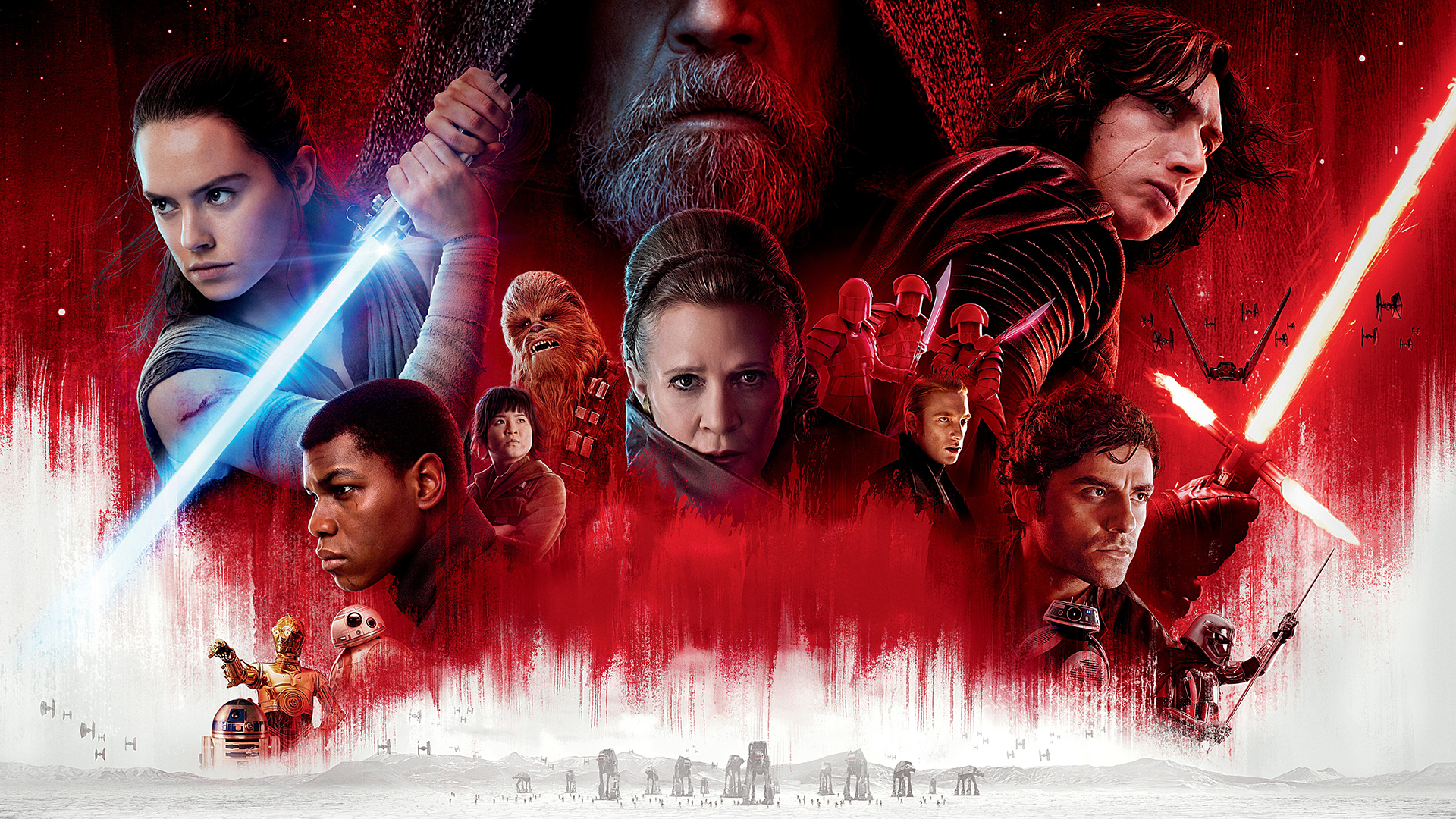 Kylo Ren, Chewbacca, Star Wars: The Last Jedi, Movie poster Wallpaper