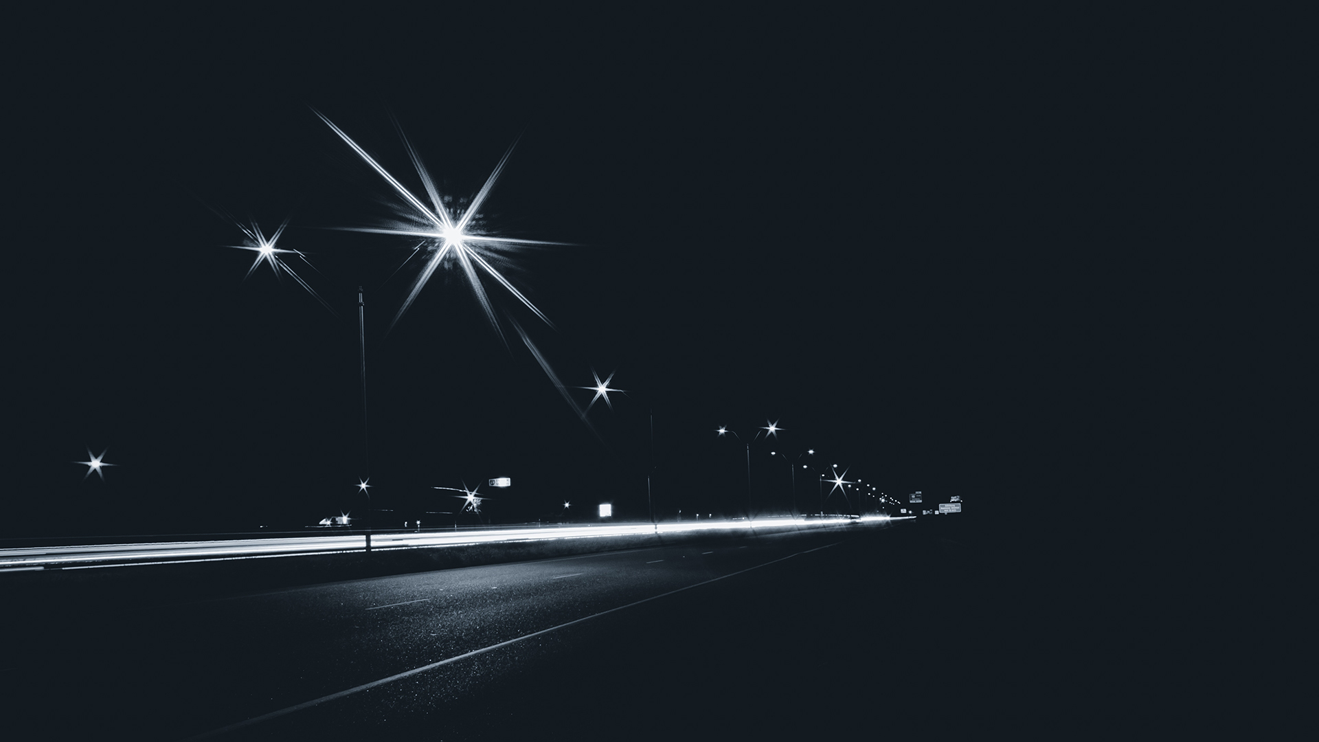 night, Road Wallpaper
