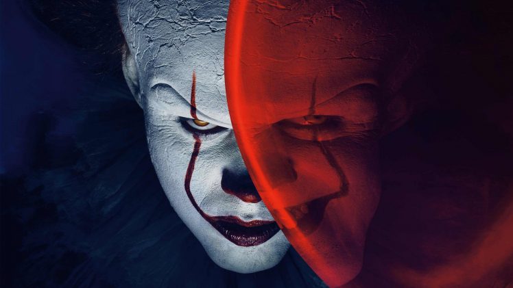 clowns, Face, Bill Skarsgård, IT, Pennywise, Movies HD Wallpaper Desktop Background