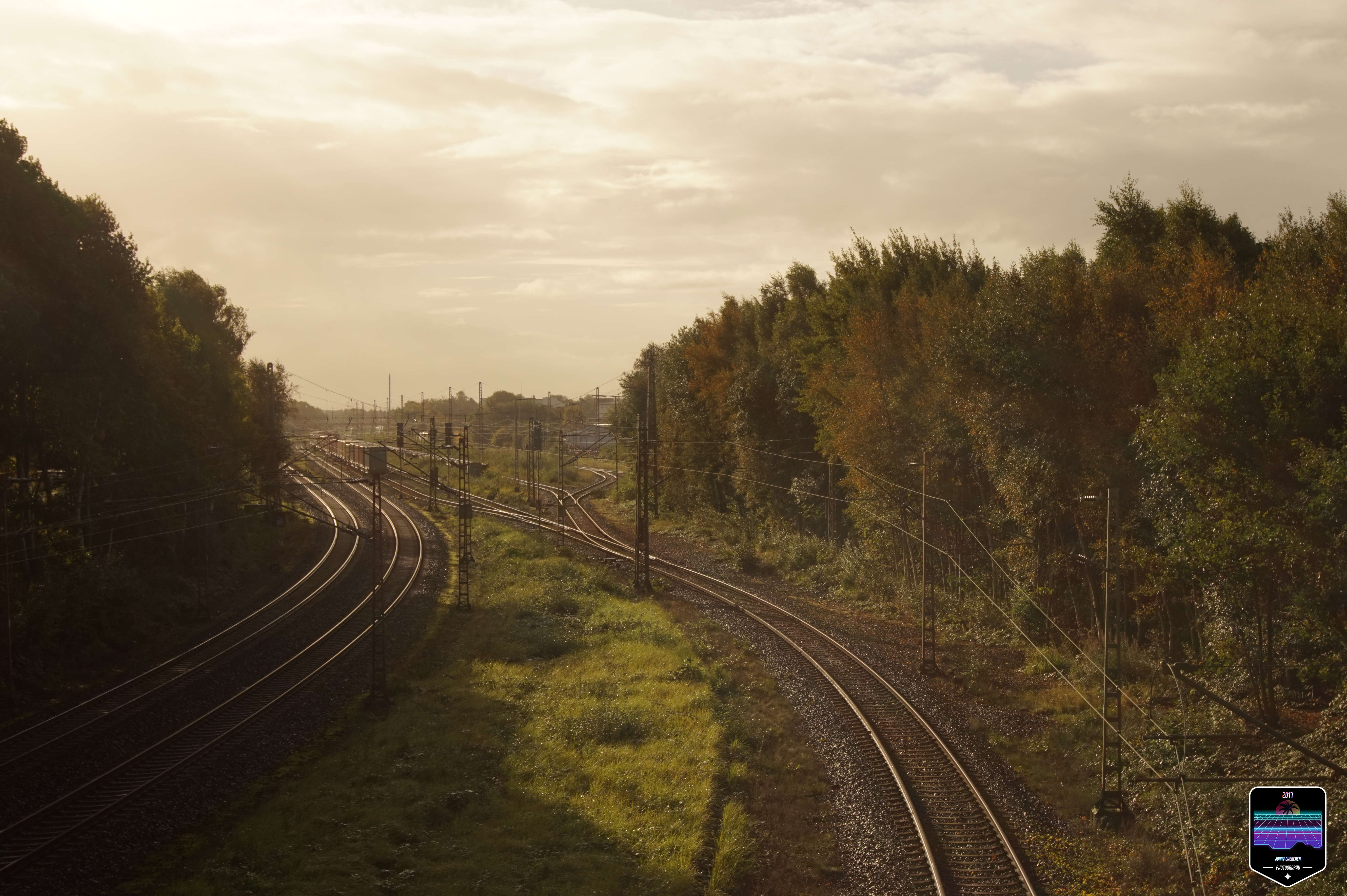 landscape, Rail yard, Railway, Watermarked Wallpaper