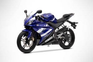 Yamaha R125, Vehicle, Motorcycle, Blue, Simple background