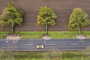 nature, Landscape, Trees, Road, Car, Birds eye view, Germany, Saxony, Field, Environment, Disaster