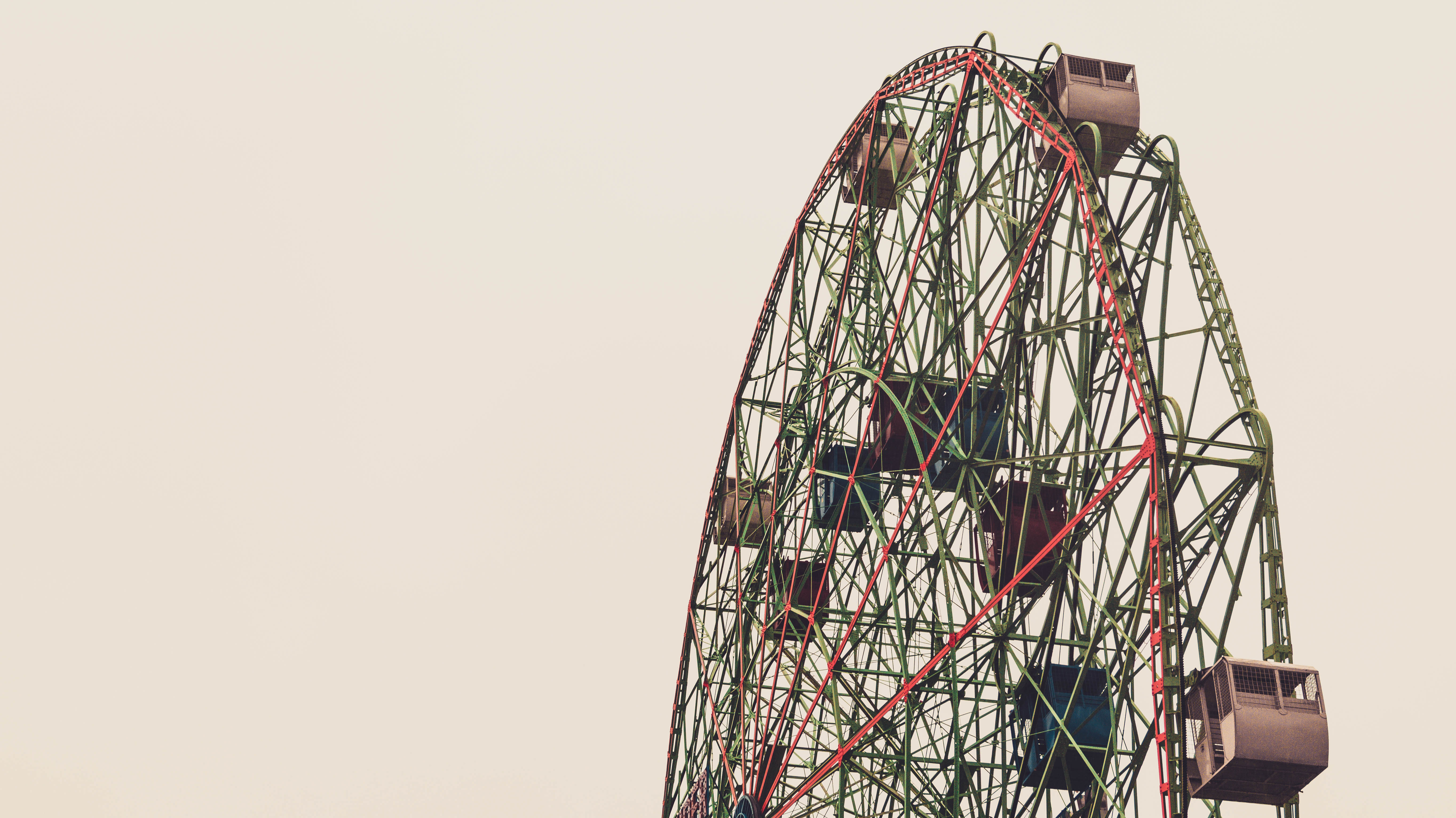 ferris wheel, Coney island, Vintage, Theme parks Wallpaper