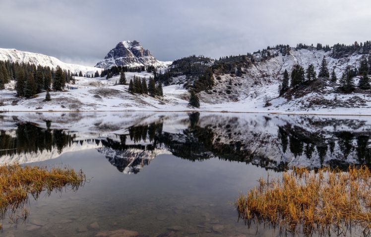 nature, Snow, Water, Reflection, Landscape, Winter HD Wallpaper Desktop Background