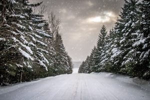 winter, Road, Snow, Trees