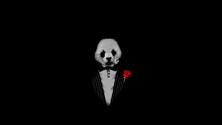 panda, The Godfather, Black HD Wallpaper Desktop Background