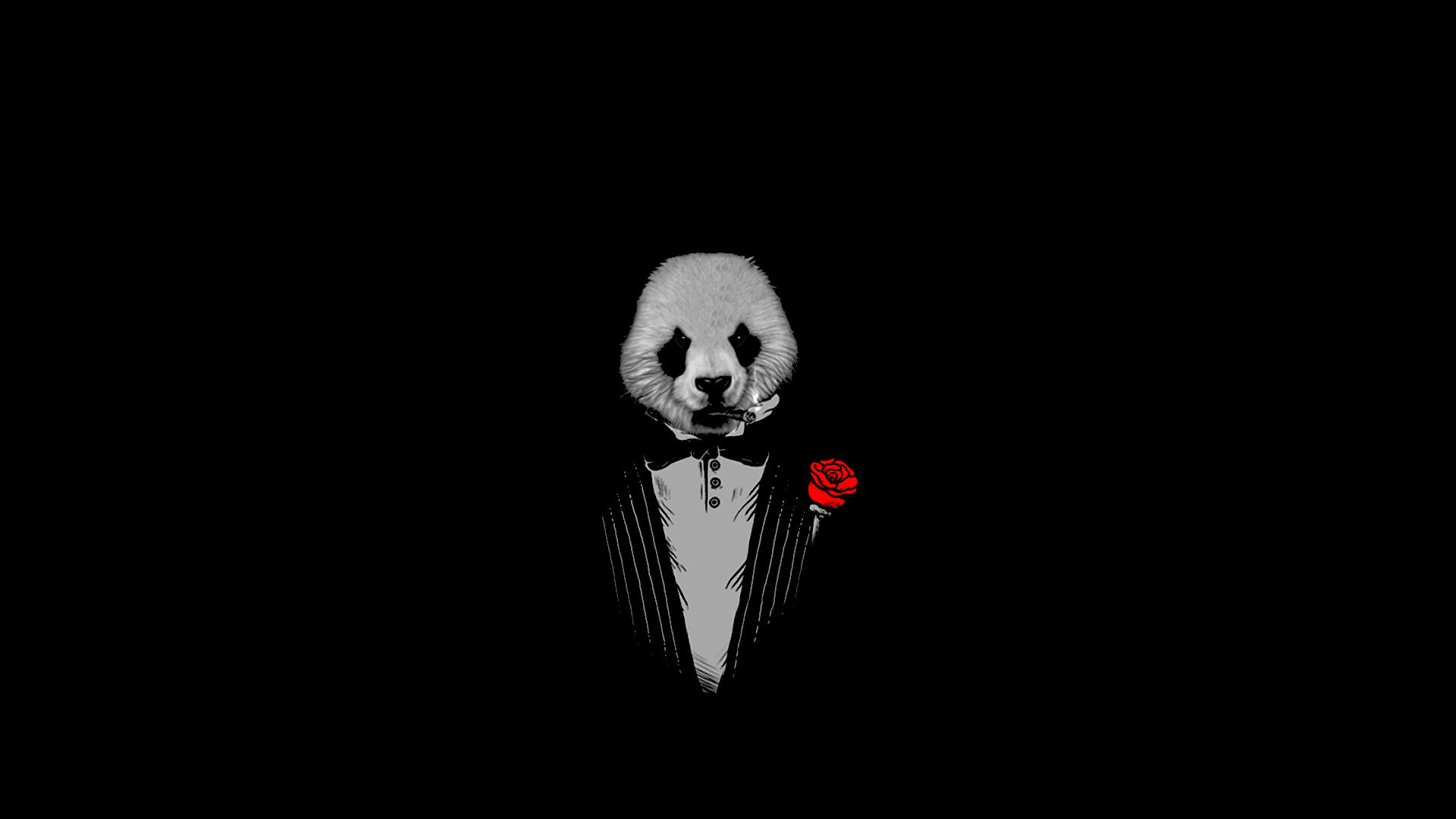 panda, The Godfather, Black Wallpaper