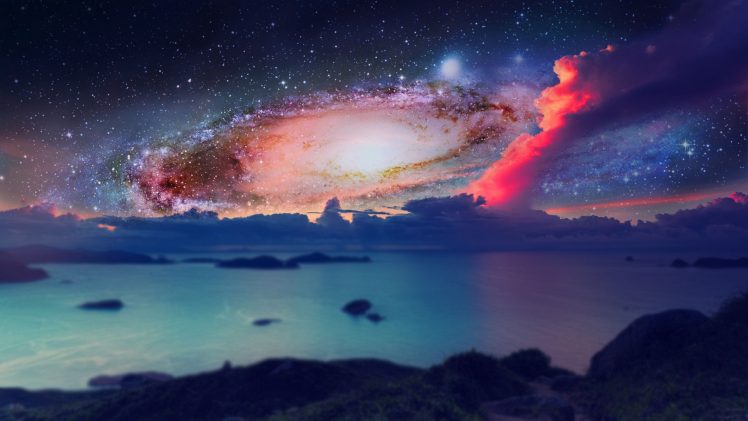 space, Photo manipulation, Sky, Digital art, Stars, Clouds HD Wallpaper Desktop Background