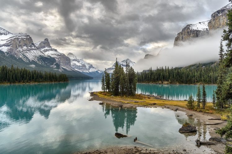 Canada, Reflection, Water, Sky, Mountains, Nature HD Wallpaper Desktop Background