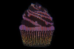 glitch art, ASCII art, Cupcakes, Black