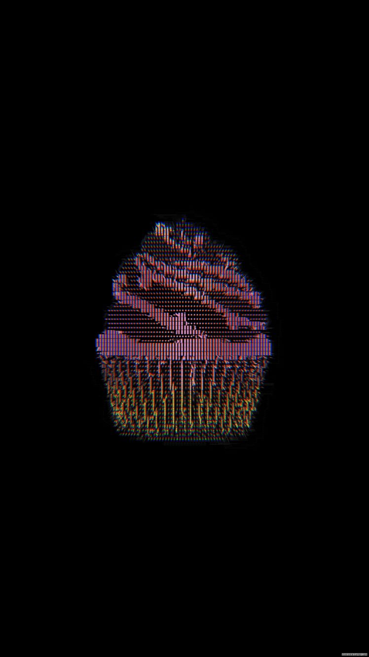 glitch art, ASCII art, Cupcakes, Black HD Wallpaper Desktop Background