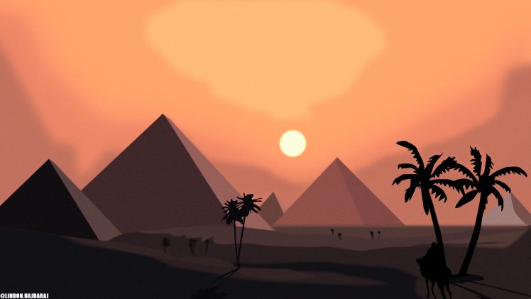 simple, Simplicity, Pyramid, Egypt, Vector, Vector graphics HD Wallpaper Desktop Background