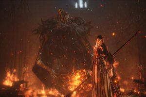 Father Ariandel and Sister Friede, Dark Souls III, Fire, Depth of field