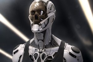 skull, Cyberpunk, Futuristic