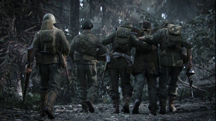soldier, Call of Duty World War II, Video games, Forest, Blurred, Depth of field HD Wallpaper Desktop Background
