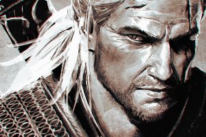 Geralt of Rivia, White hair, Looking at viewer, Ilya Kuvshinov, The Witcher, Digital art, Artwork, Video games, The Witcher 3: Wild Hunt
