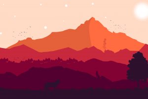 simple, Nature, Firewatch, Wolf, Mountains, Mount Everest, Vector, Ultra  HD