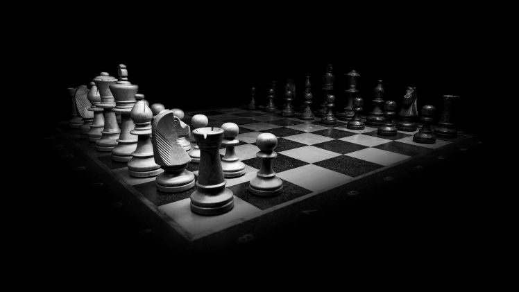 chess, Monochrome, Pawns, Board games HD Wallpaper Desktop Background