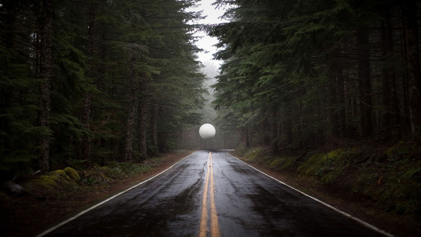 road, Forest, Sphere, Trees Wallpaper