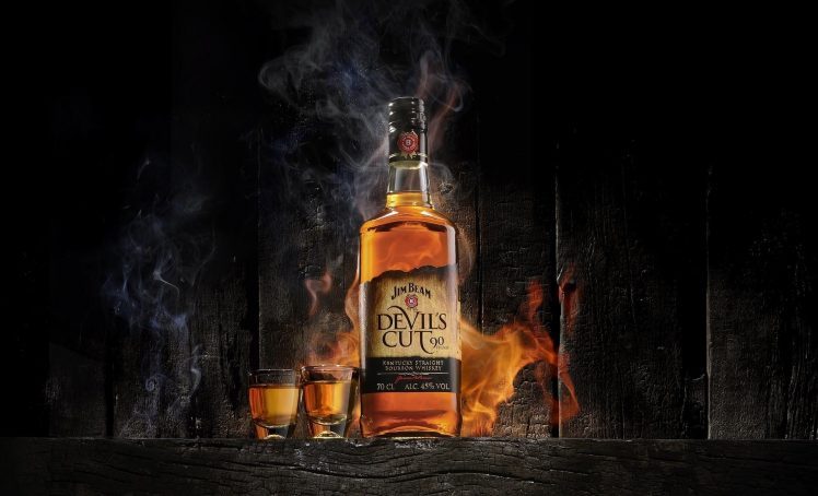 alcohol, Fire, Bottles, Jim Beam, Smoke, Whiskey, Bourbon HD Wallpaper Desktop Background